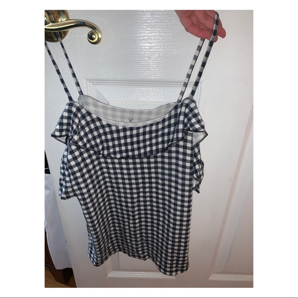 American Eagle Checkered Flowy Top